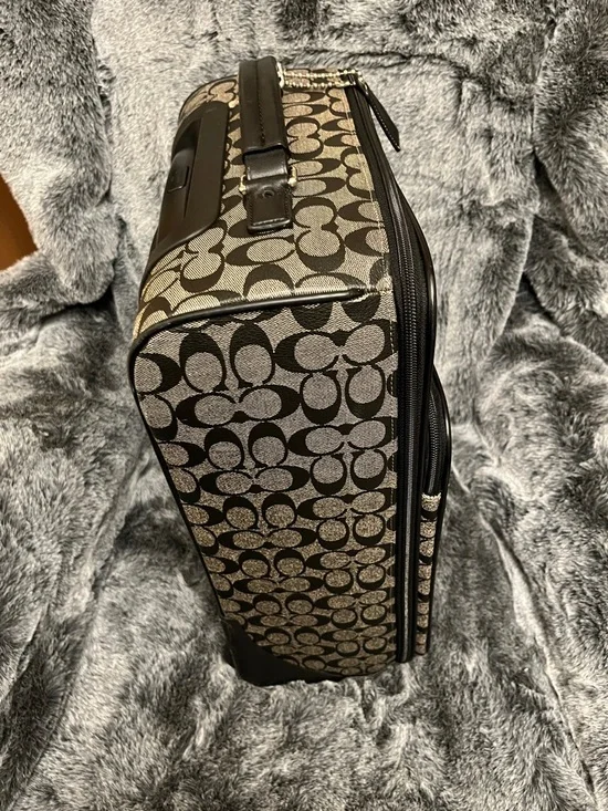 Coach unisex monogram logo all over carry on travel suit case bag - Picture 10 of 16